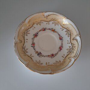 Vintage Floral & Gold Trim Saucer With Intricate Design